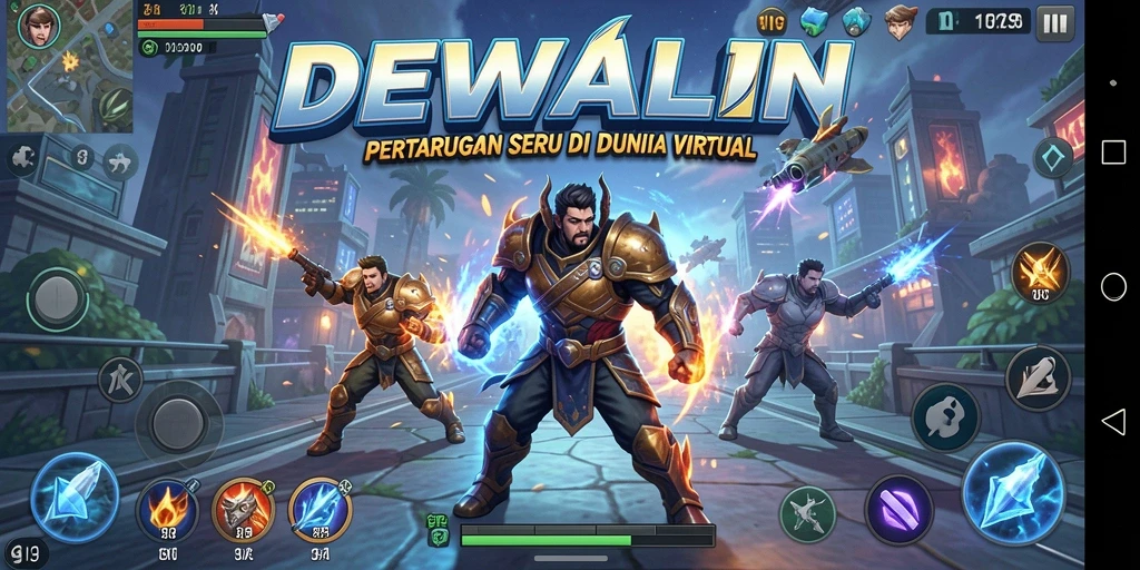 Tampilan gameplay seru dalam DEWALIN dengan karakter bertarung.