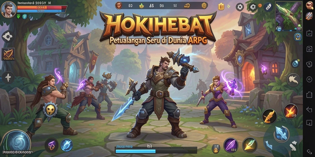 Gameplay seru dalam HOKIHEBAT dengan aksi ARPG yang mendebarkan.
