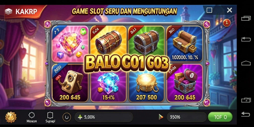 Screenshot gameplay KAKRP dengan antarmuka menarik dan fitur Slot.