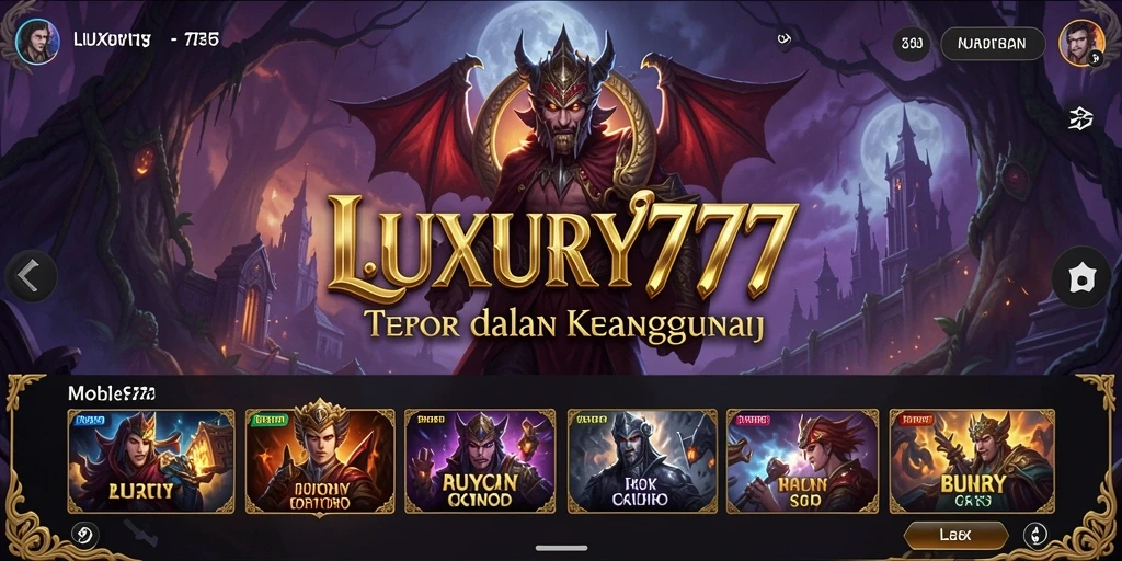 Screenshot utama LUXURY777 menampilkan momen menegangkan dalam permainan.