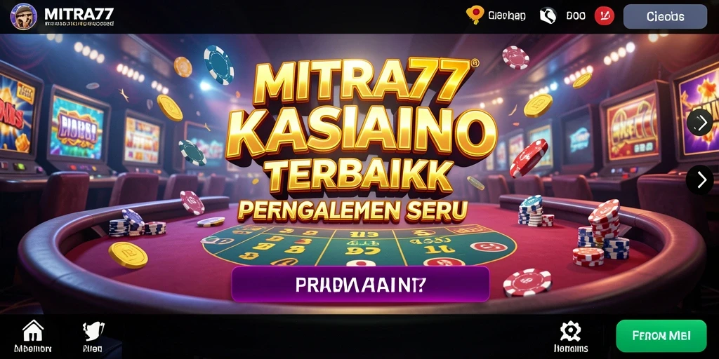 Tampilan gameplay menarik dari MITRA77 yang menyajikan suasana kasino.