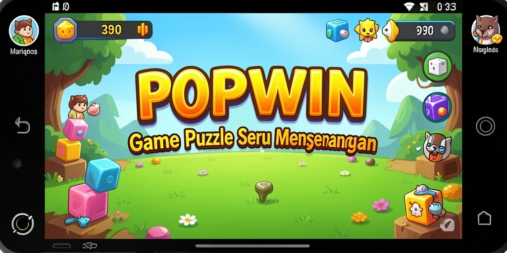 Tampilan gameplay <strong>POPWIN</strong> dengan tantangan Puzzle yang mengasyikkan.