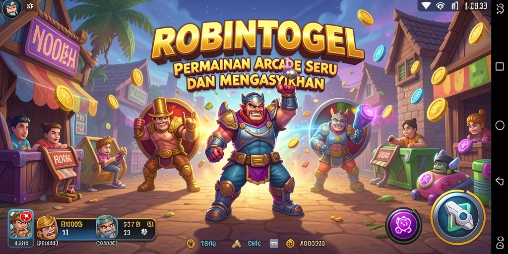 Screenshot gameplay ROBINTOGEL yang menampilkan keseruan dan tantangan dalam permainan Arcade.
