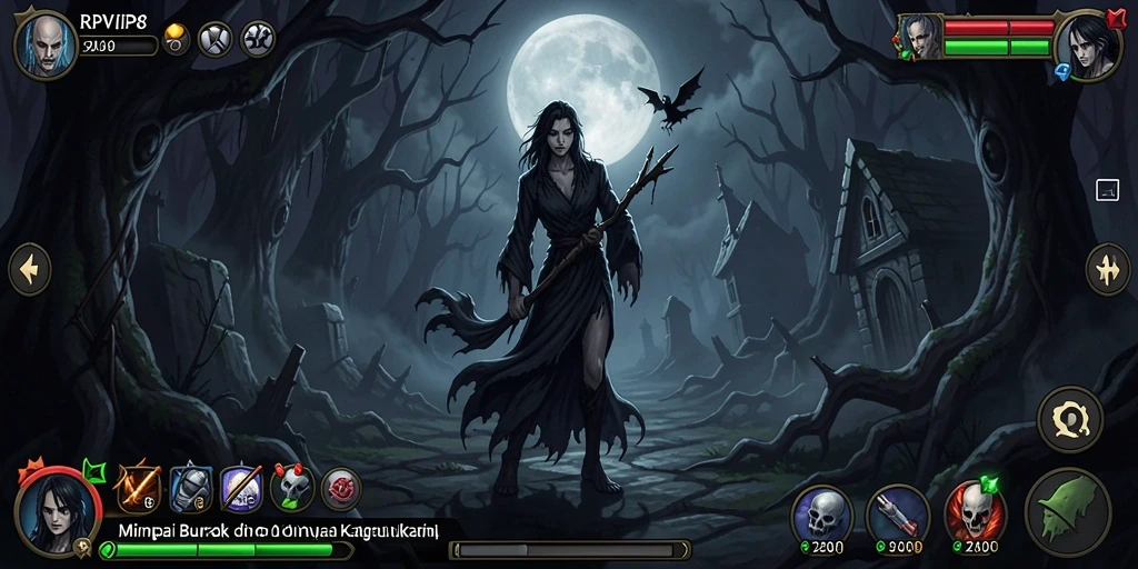 Tangkapan layar menampilkan ketegangan gameplay RPVIP8 di suasana yang menyeramkan.