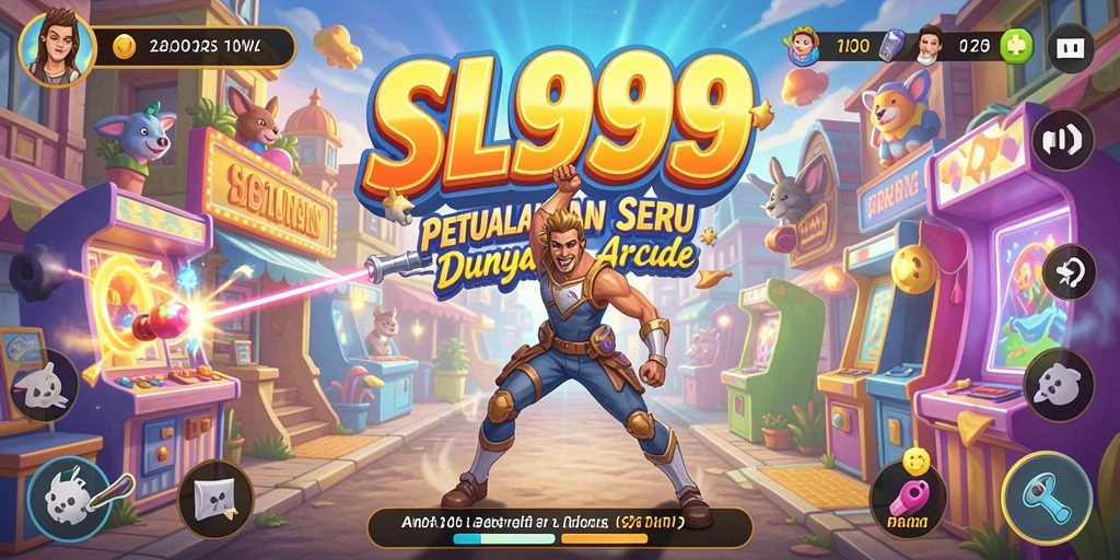 Tangkapan layar utama yang menunjukkan keseruan gameplay SL999 dalam genre arcade.